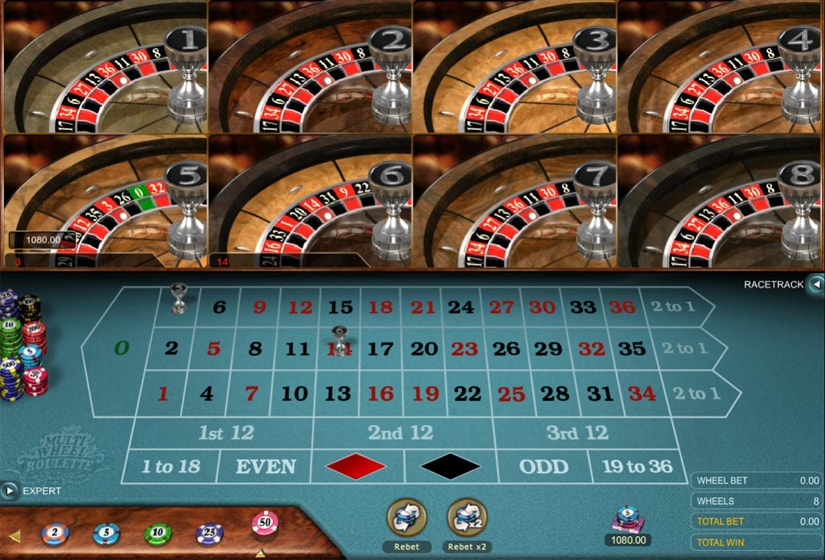 Tilpasning Joke Sidelæns Multi Wheel Roulette Gold by Microgaming